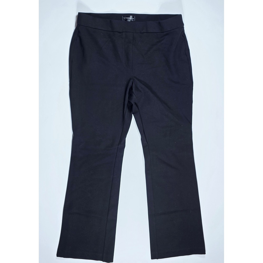 Rafaella Women's Black Pull On Stretch Ponte Flare Leg Dress Pants Size 16